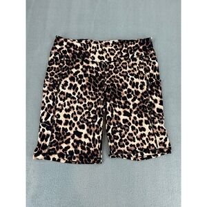 Rae Mode 2XL Womens Leopard Print Athleisure Bike Shorts Activewear